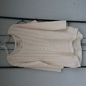 Lucky Brand women's pullover wool blend open knit sweater size XL